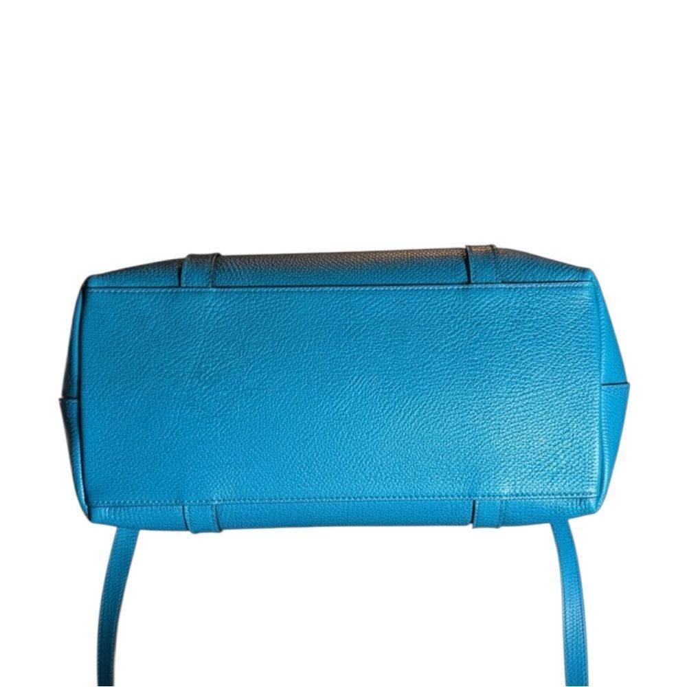 Gucci Turquoise Blue Leather 2way Convertible Interlocking GG Dome Bowler Bag Ex - Picture 7 of 16